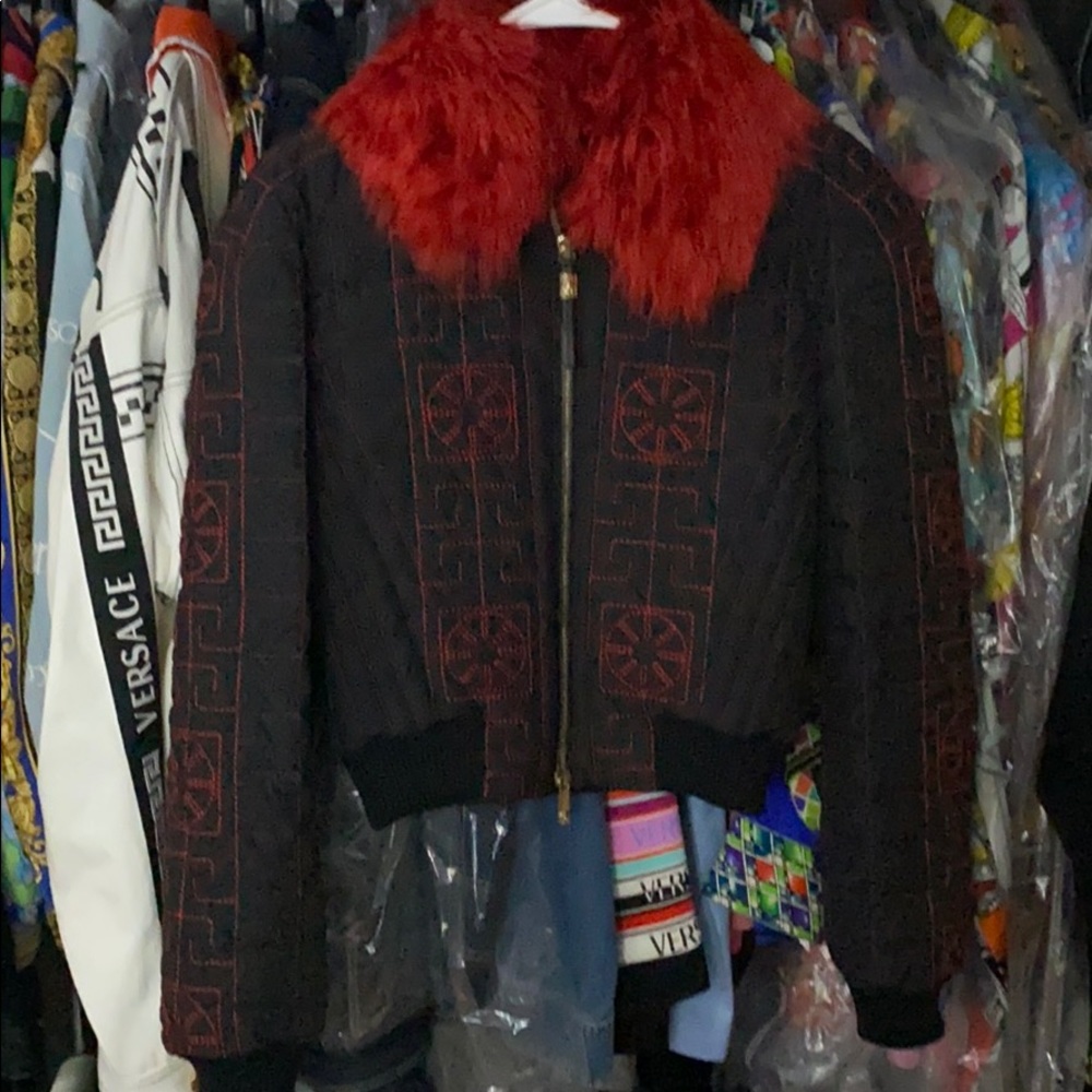 Versace Alpaca Fur Collar Puff Jacket RUNWAY 40/6 - Picture 3 of 10